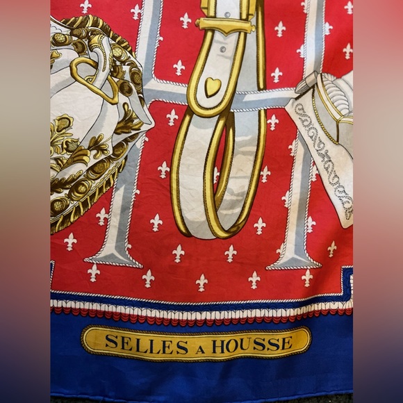 Hermes Scarf "Selles a Housse" by Christiane Vauzelles 35” Silk | Carre Foulard - Picture 9 of 16